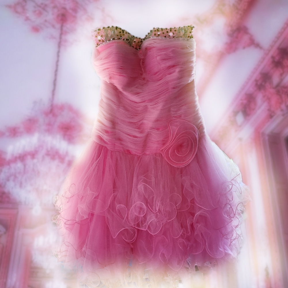 "Pretty in pink cinderella" short dress